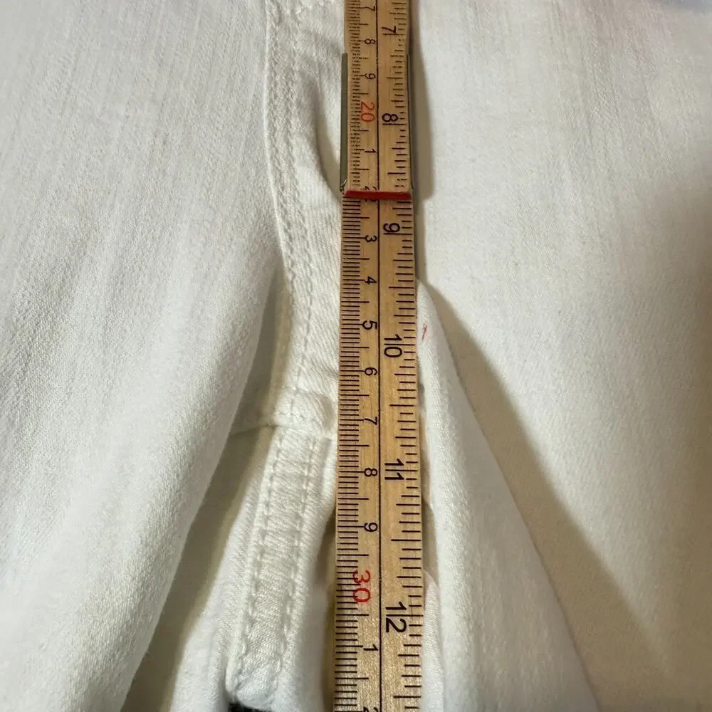 J.Jill Jeans Womens‎ 10 White HIgh Rise Cropped Denim Pants Stretch Waist